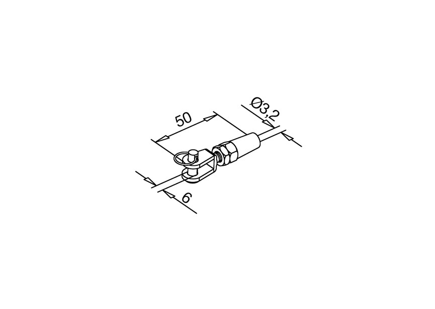 147300-003~~EASY FIX TERMINAL MET GAFFEL, DRAAD 3,2MM