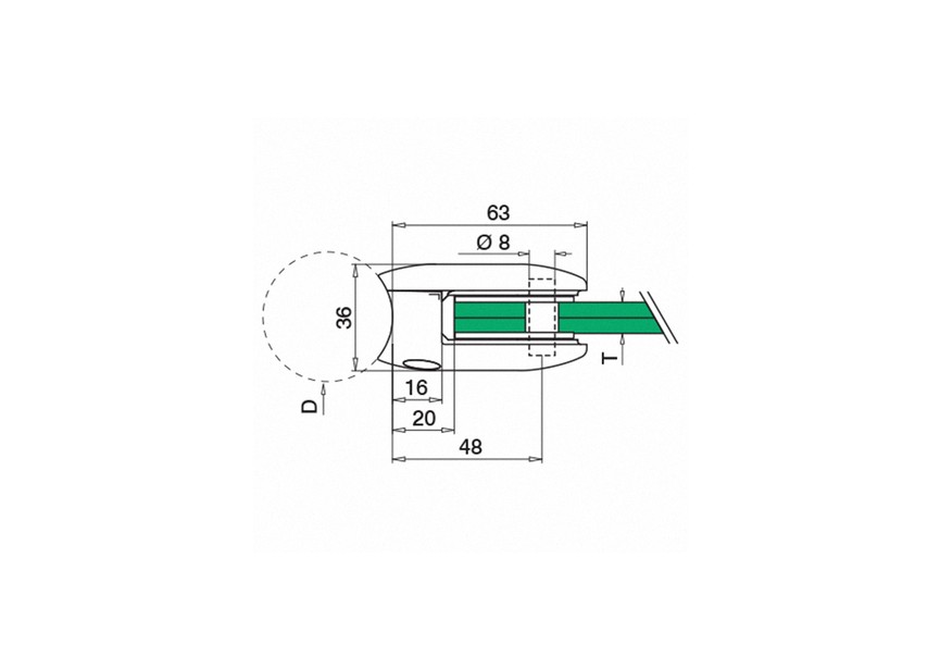 Glasklem, MOD 28, excl. klemrubbers