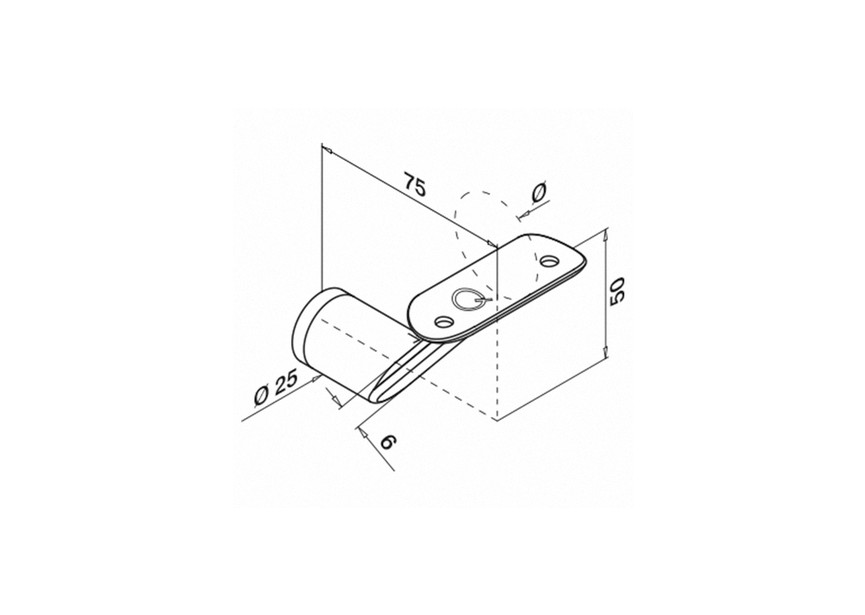 Support de main-courante pour tube, MOD 0123