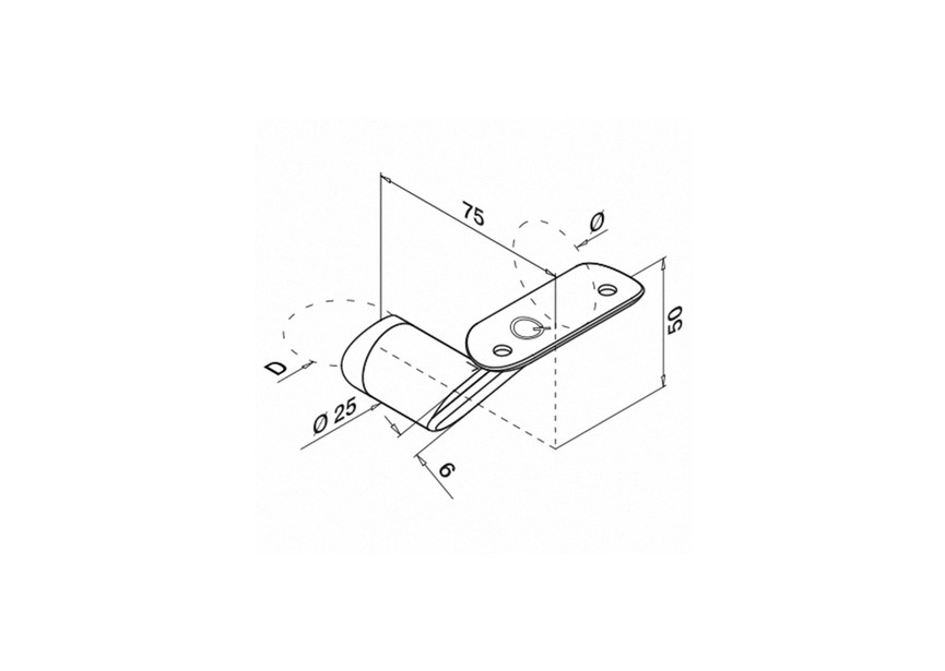 Support de main-courante pour tube, MOD 0125