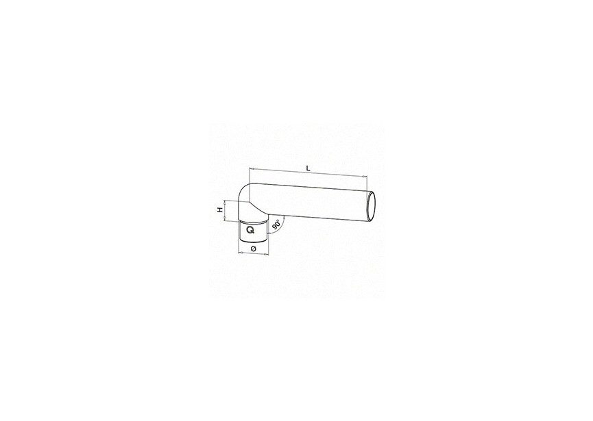 Korte-hoekverbinder, 90° voor 180°