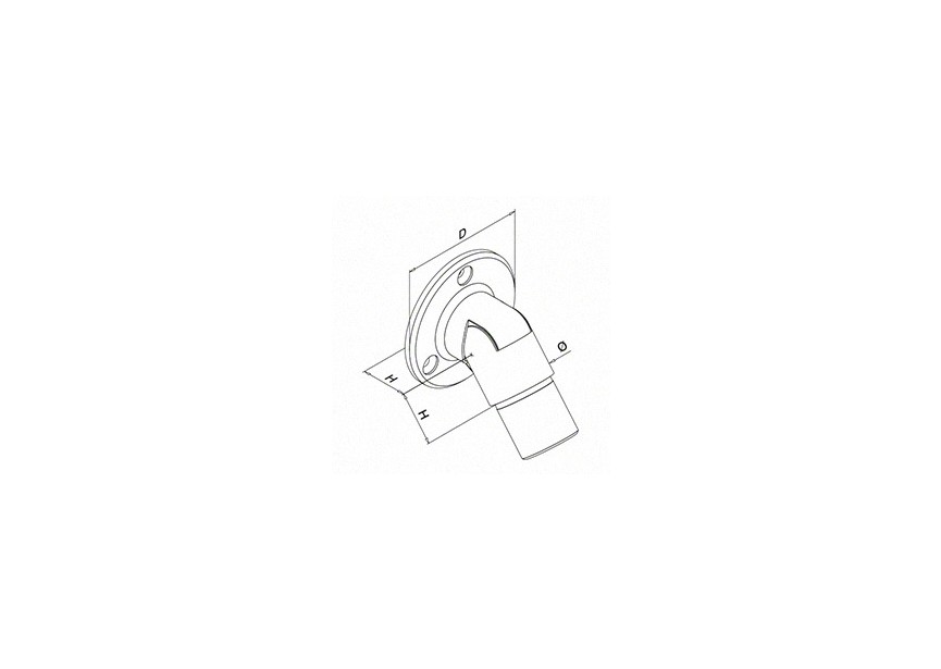 Embase murale, orientable, (0°-50°)