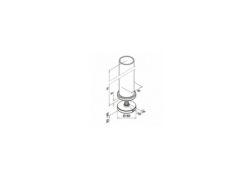 Baluster, MOD 0564, Ø42,4 mm x 2 mm