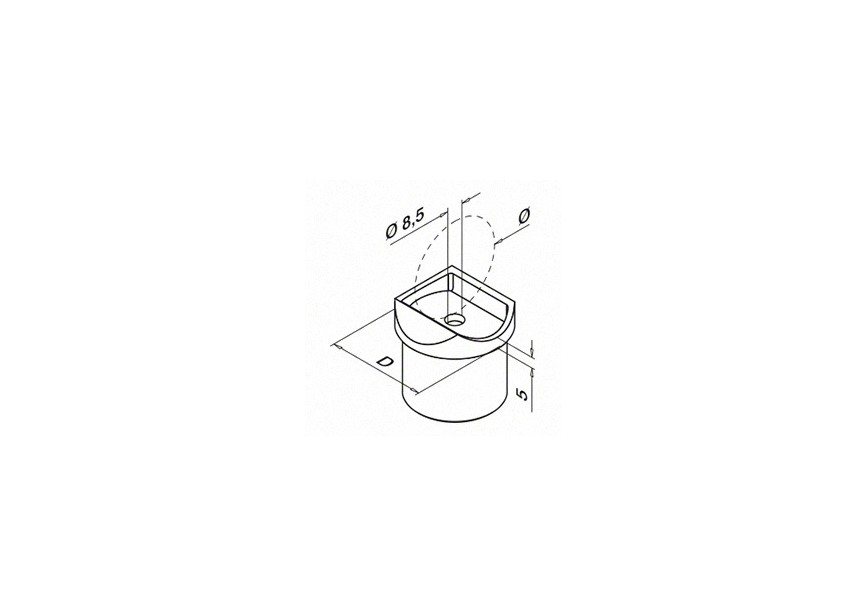 Adaptateur pour tube, tube Ø42,4 mm x 2 mm