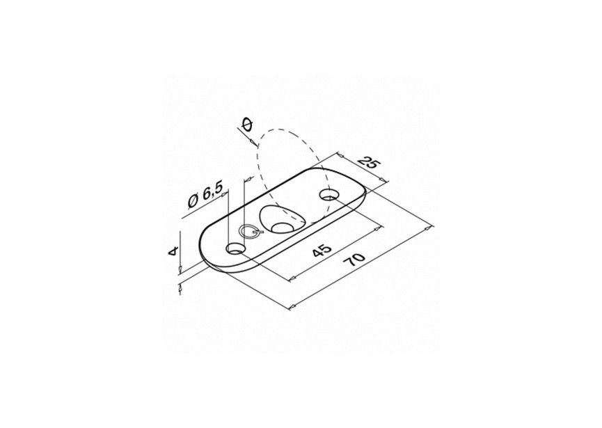 Berceau pour tube, distance du trou 45 mm