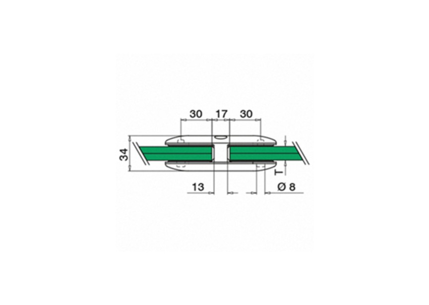 Glasverbinder, recht, MOD 28, 6 - 12,76 mm