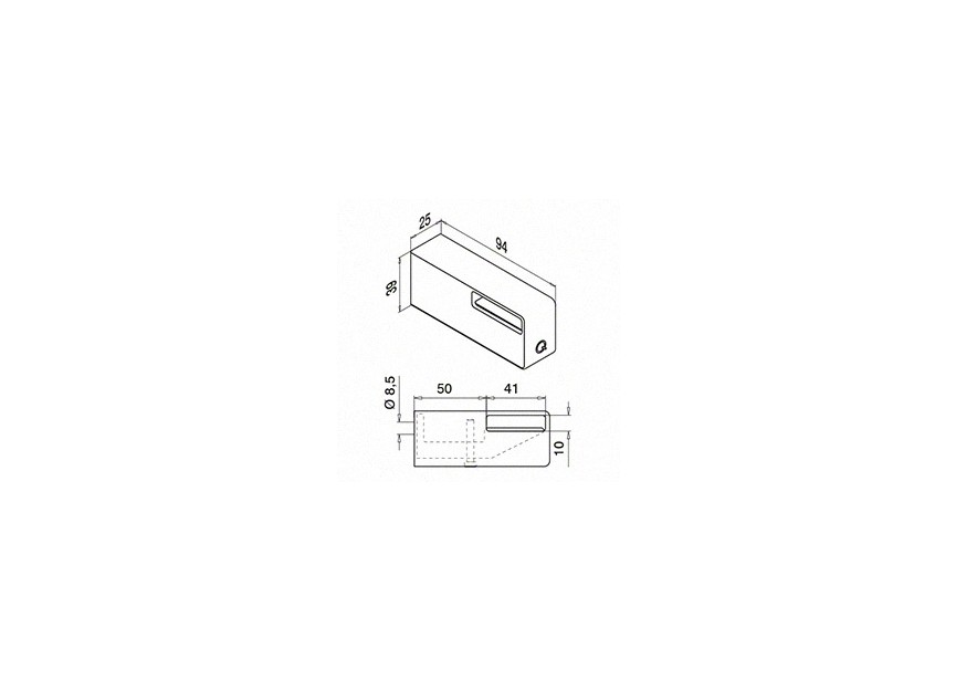 Handrailingsteun, Square Line, v. wandbevestiging