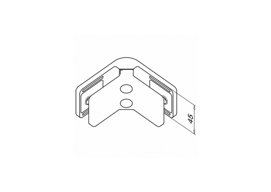 Glasverbinder, hoek 90°, MOD 42, 6 - 12,76 mm