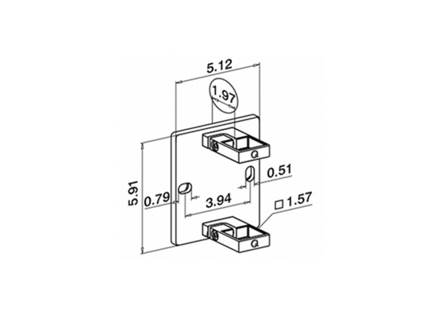 Support pour poteau, Square Line, MOD 4551