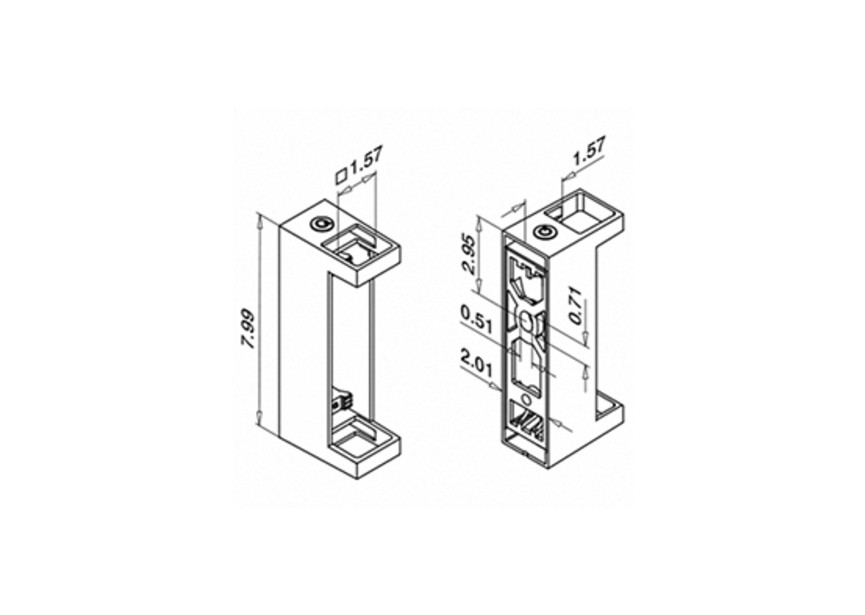 Balustersteun, Square Line, MOD 4558, zijmontage