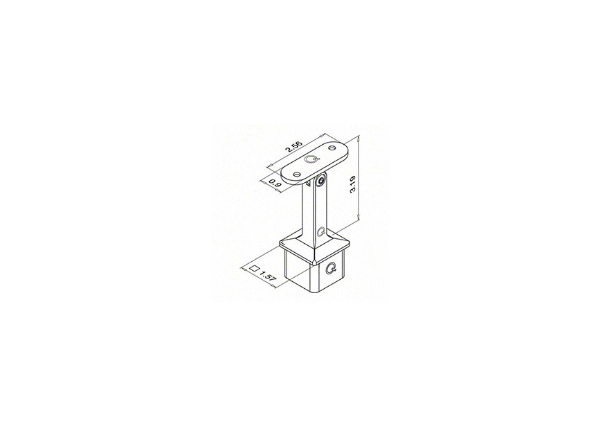 Buissteun, Square Line, variabel, 40x40x2 mm