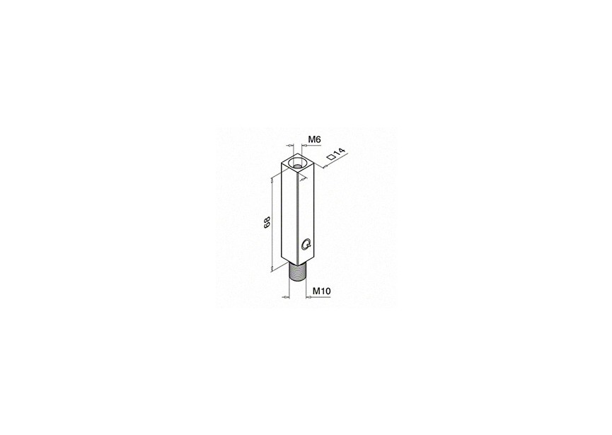 Handrailingsteun steel, 14 x 14 mm