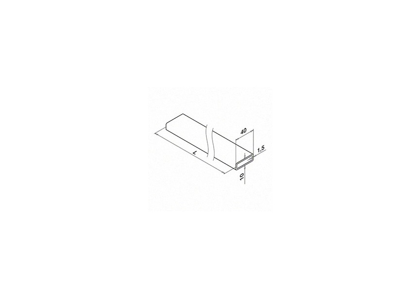 Rechthoekige buis, 40x10x1,5 mm