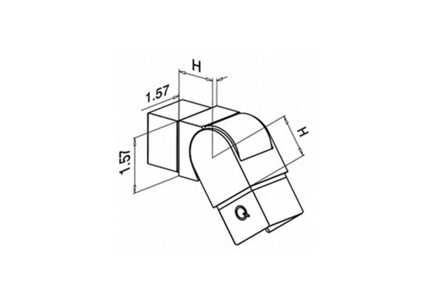 Raccord, orientable, (25°-55°), vers le bas