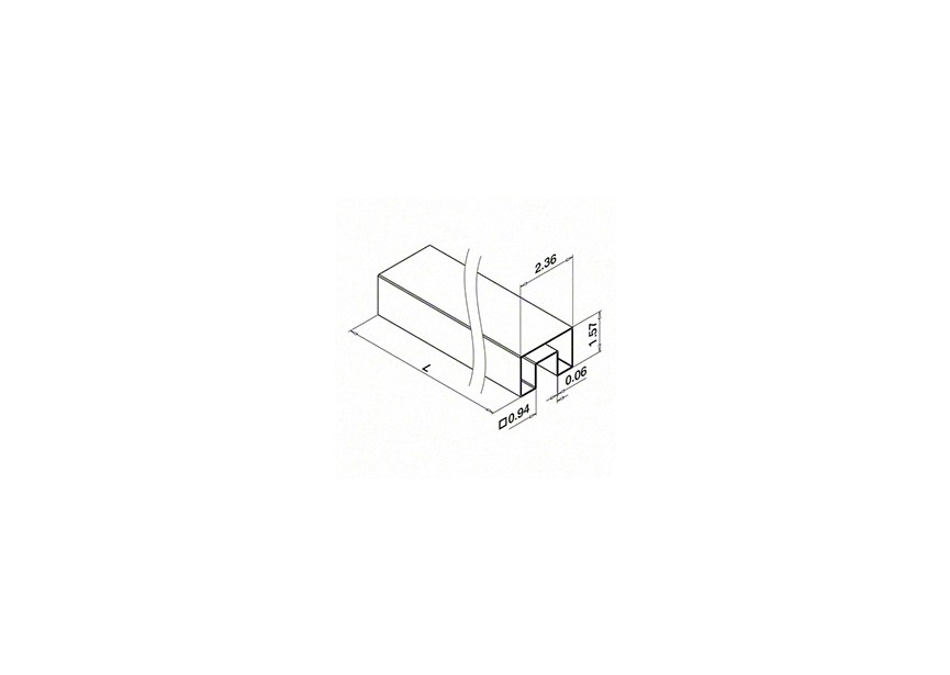 U-profielbuis, rechthoekig, 60x40x1,5 mm