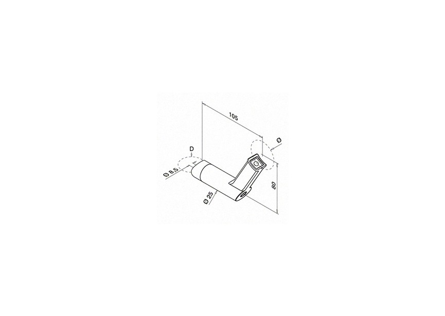 Handrailingsteun voor buis, Ø42,4mm