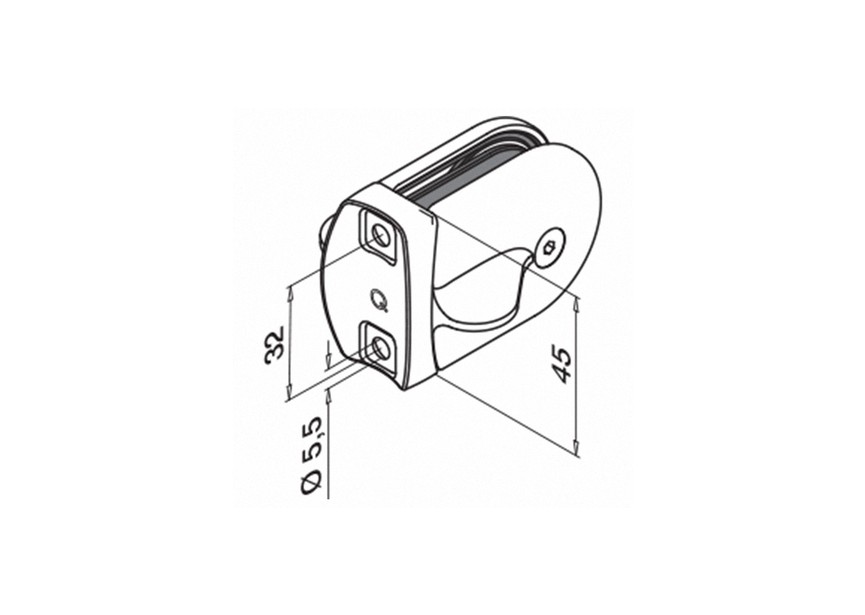 Schuifslot, buis Ø42,4 mm - glas 6 - 12,76 mm