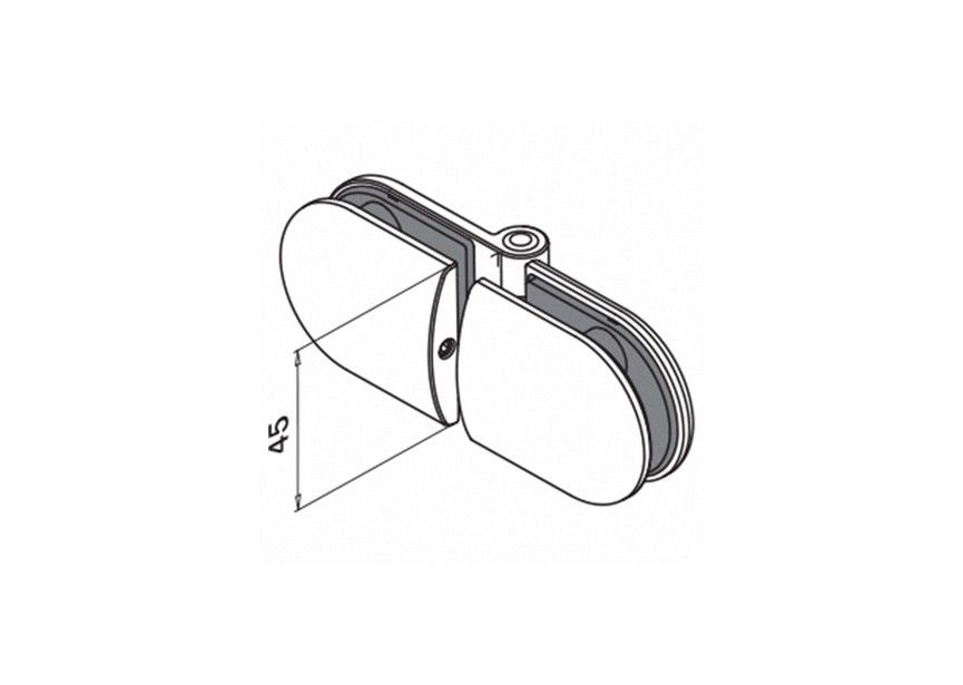 Scharnier, glas op glas, 6-12,76 mm, MOD 0283, 316; 140283