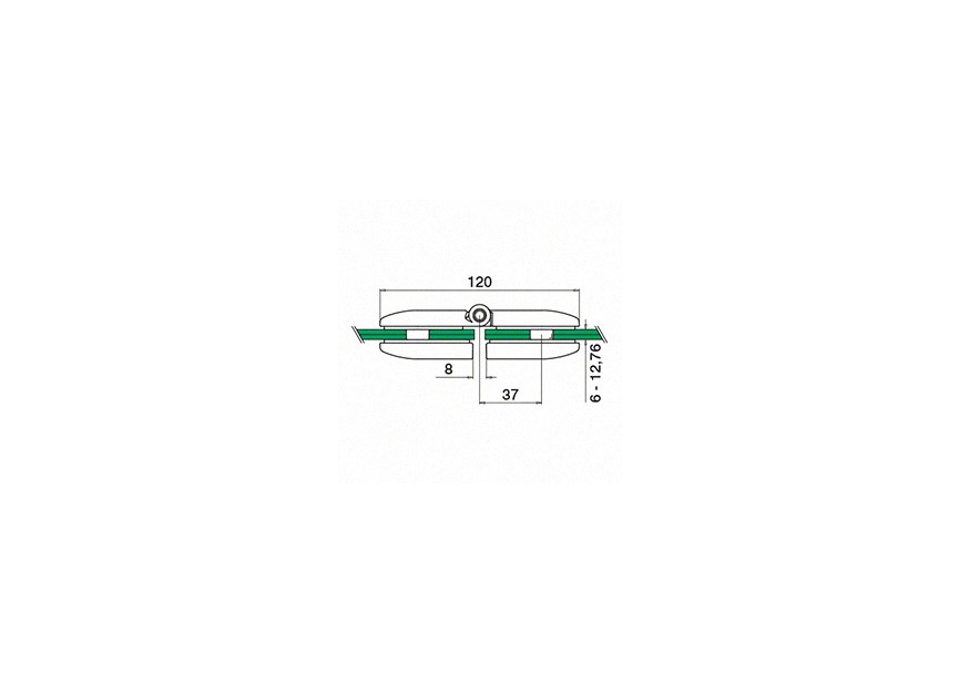 Scharnier, glas op glas, 6-12,76 mm, MOD 0283, 316; 140283