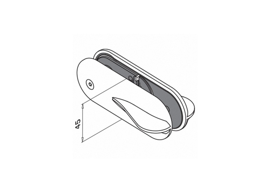 Schuifslot, glas - glas 6 - 12,76 mm