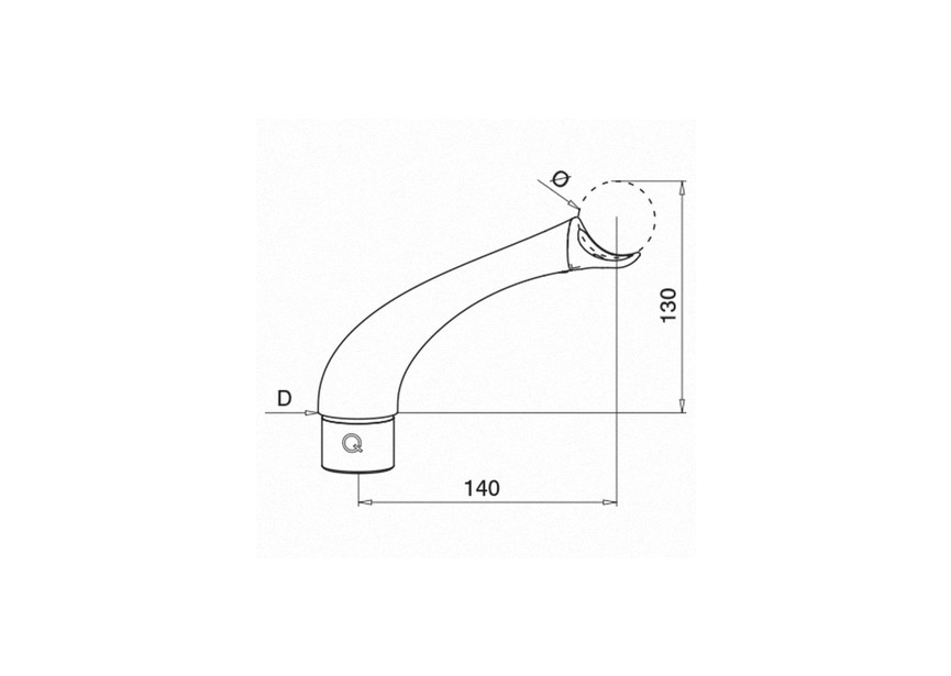 Support de main-courante sur poteau, orientable