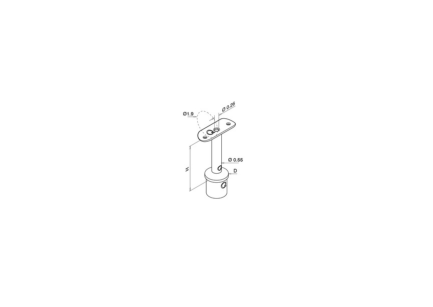 Support de main-courante sur poteau, Ø48,3 x 2 mm