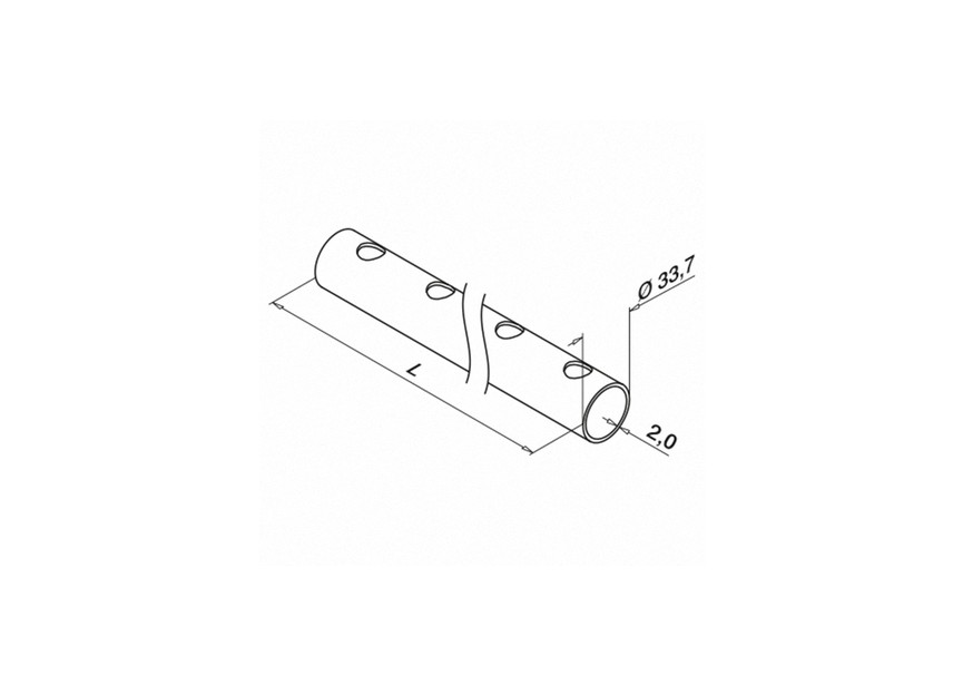 Tube, Ø33,7 mm x 2 mm, pour barre Ø12 mm