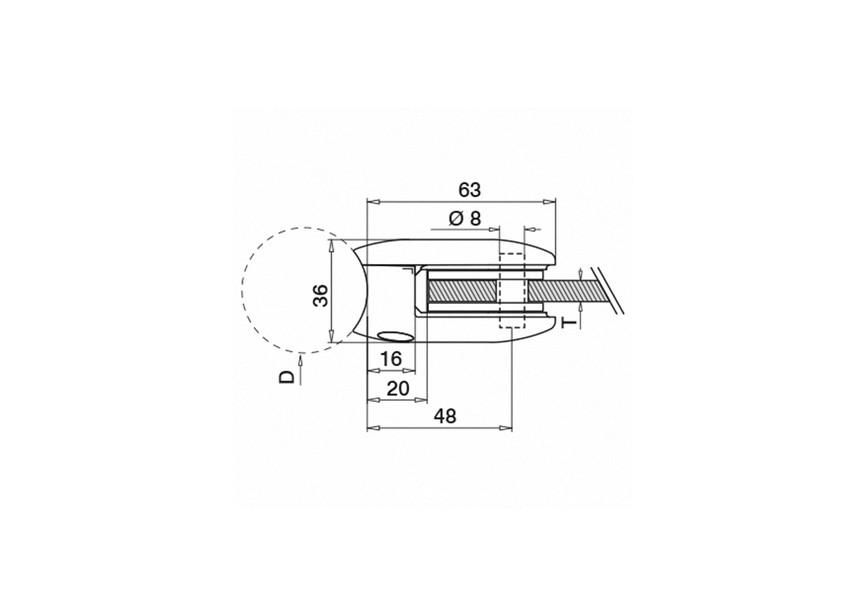 Glasklem, MOD 28, excl. klemrubbers