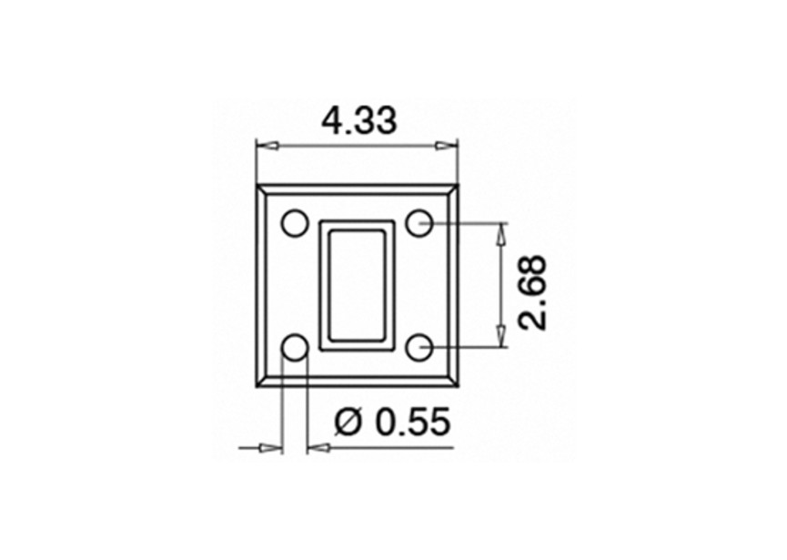 Aanlasflens, Square Line, buis 60x30 mm