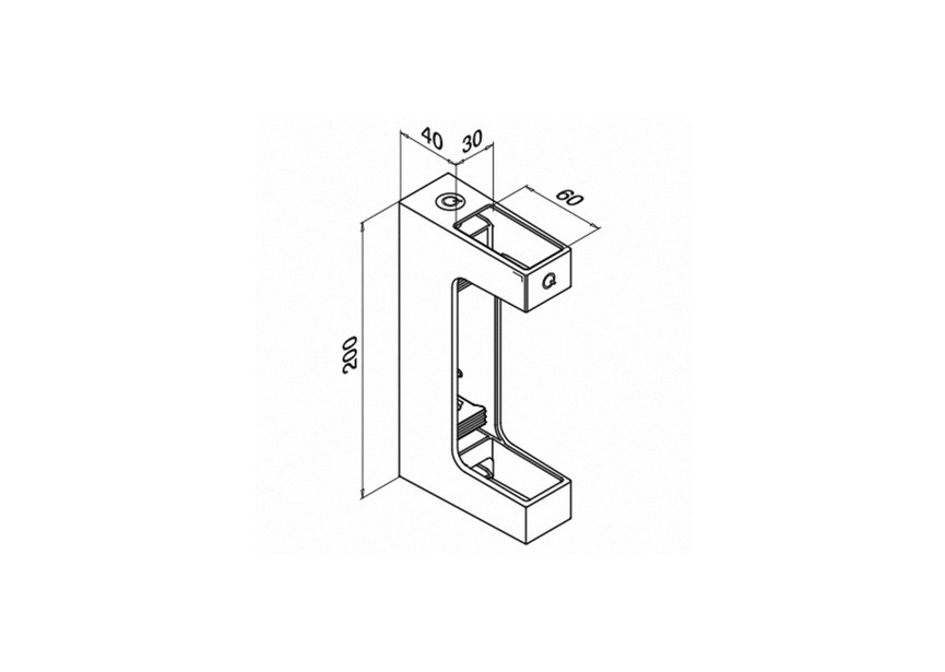 Balustersteun, Square Line, MOD 4558, zijmontage