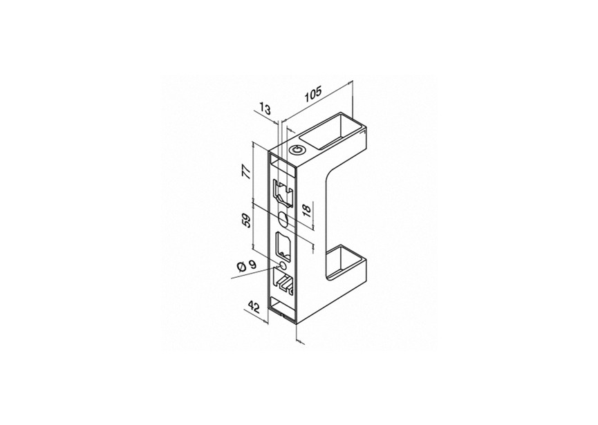 Balustersteun, Square Line, MOD 4558, zijmontage