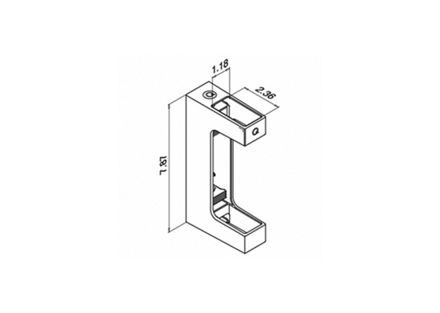 Balustersteun, Square Line, MOD 4558, zijmontage