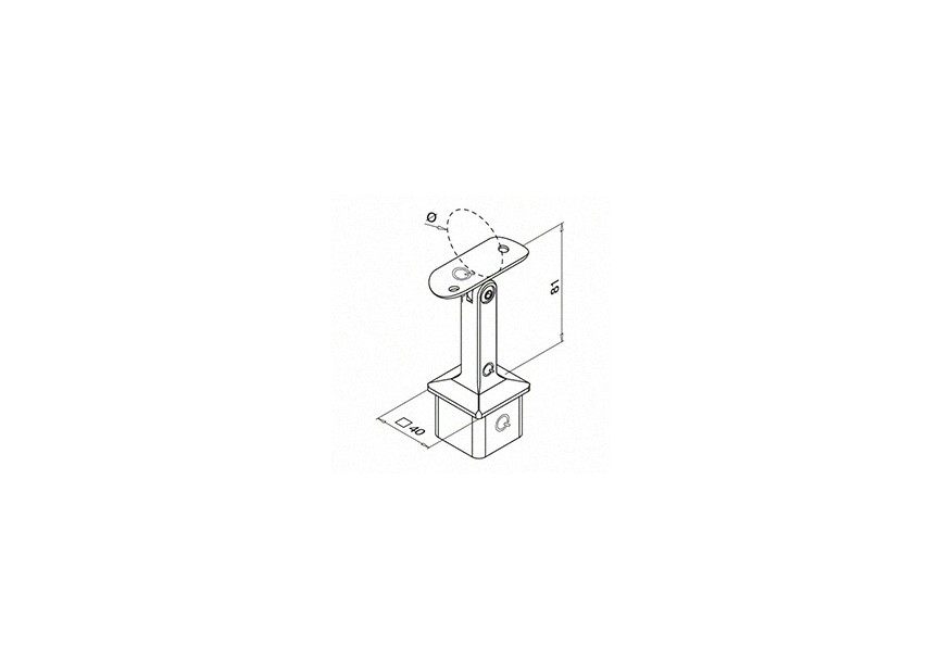 Buissteun, Square Line, variabel, 40x40x2 mm