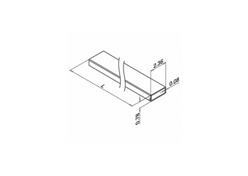 Rechthoekige buis, 60x20x2 mm