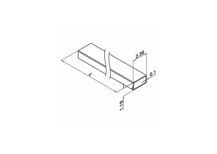 Rechthoekige buis, 60x30x2,6 mm