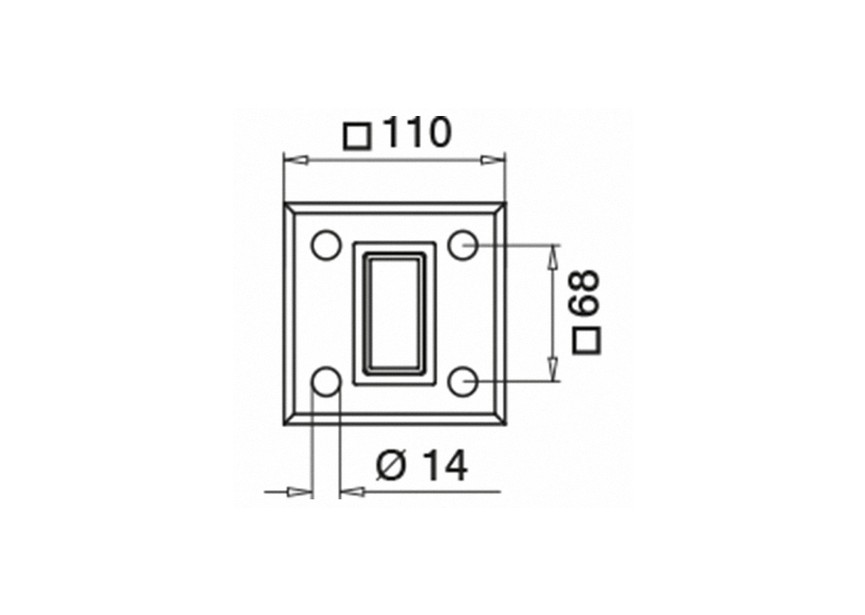 Baluster, Square Line, 60x30x2,6 mm