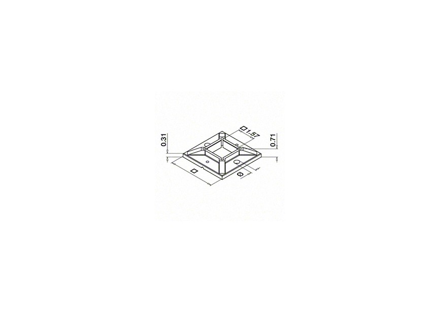 Aanlasflens, Square Line, buis 40x40 mm