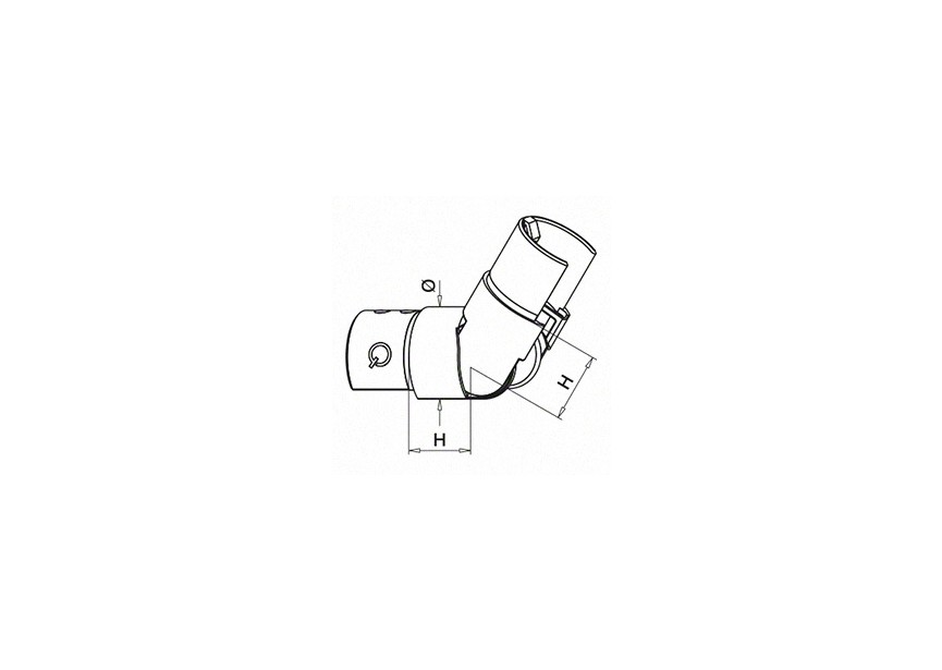 Raccord orientable, (25°-55°), vers le haut