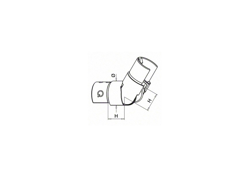 Raccord orientable, (25°-55°), vers le haut