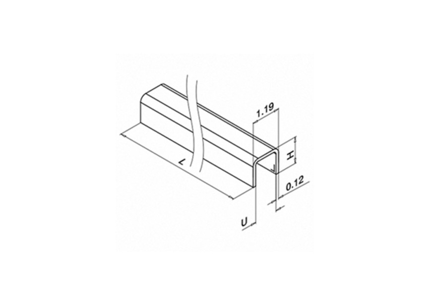 U-profiel, 30 x 27 x 3 mm, U=24 mm x 24 mm