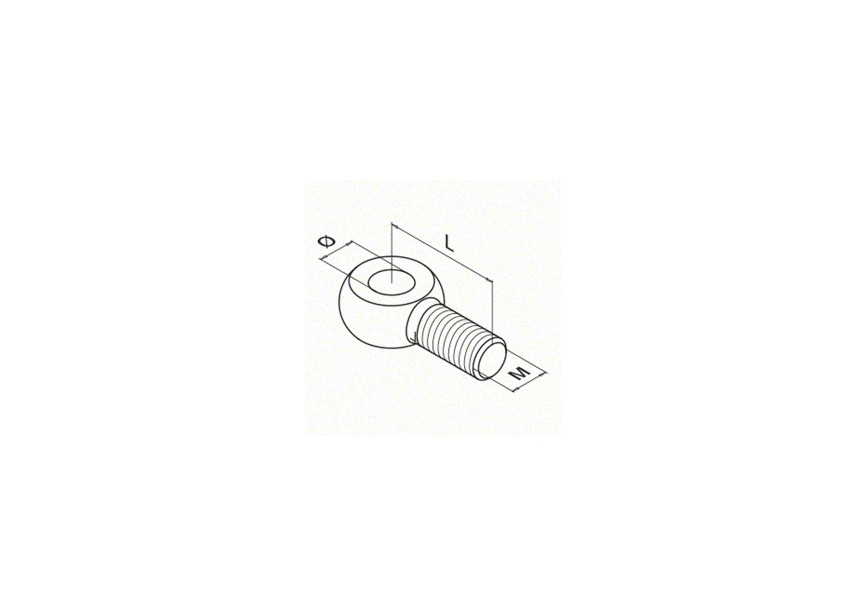 Oogbout voor kabelsysteem, M6 x 12 mm