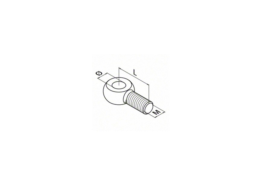 Oogbout voor kabelsysteem, M6 x 12 mm