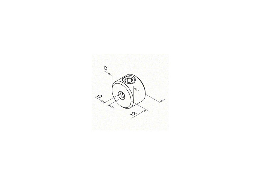 Kabelstopper voor kabelsysteem, 6 mm