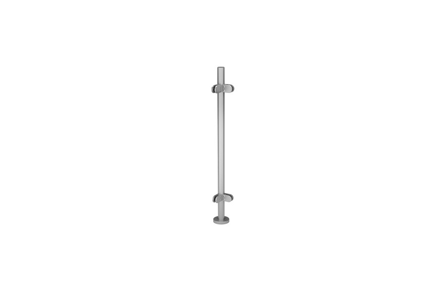 149921-242-90-12~~Voorgemont.baluster,MOD25,D42,4mm/2mm wandd.,H=989mm,glaskl. aan 2 kanten(90°),RVS