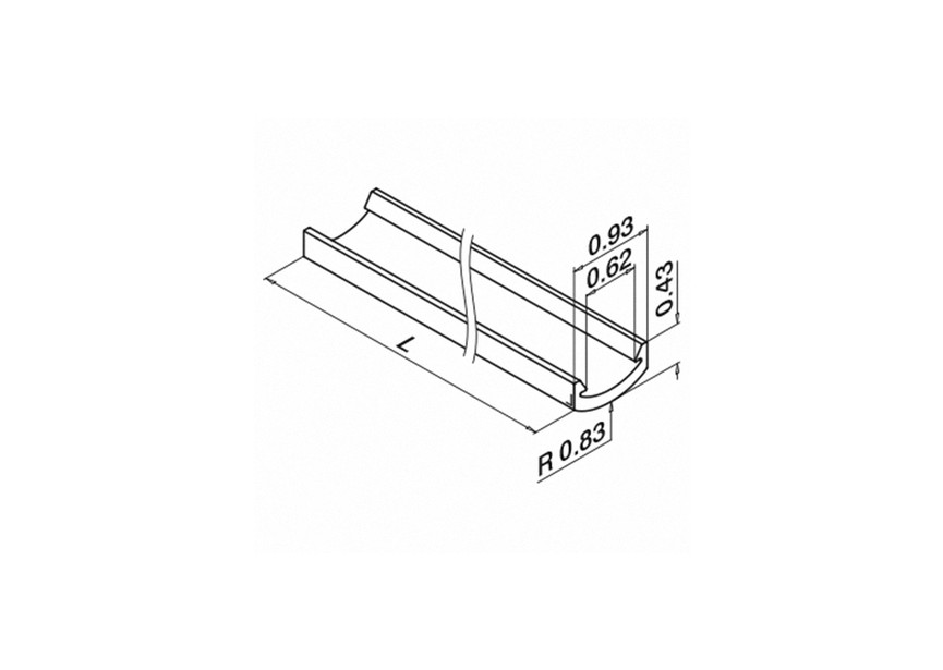 LED-profil de recouvrem. p. LED-insert, U=24x24mm