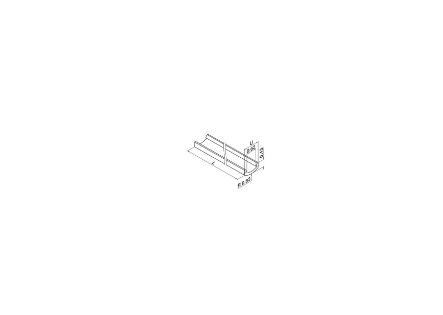 LED afdekprofiel voor LED draagprofiel, U=24x24mm