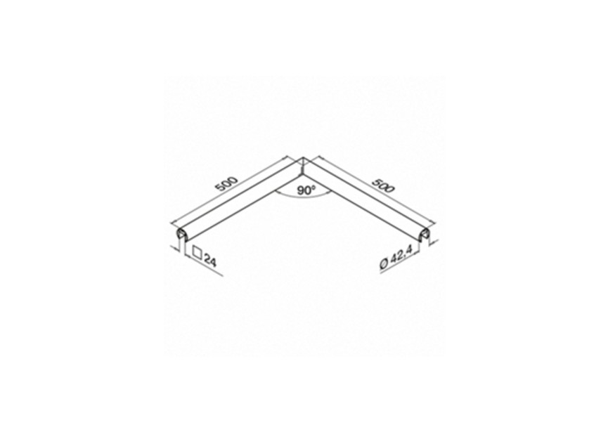 Angle 90°, horizontal, pour tube à fond de gorge