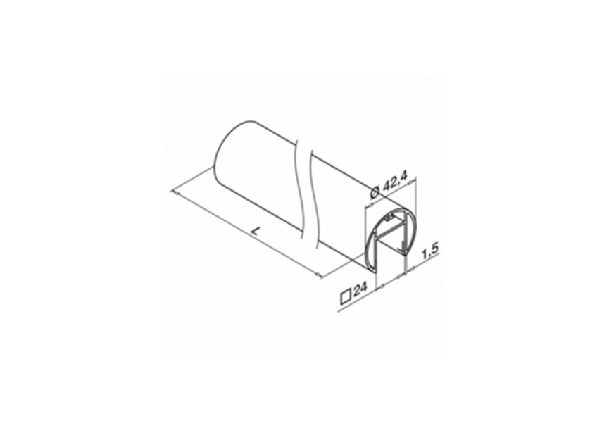 Tube à fond de gorge, Ø42,4 mm x 1,5 mm