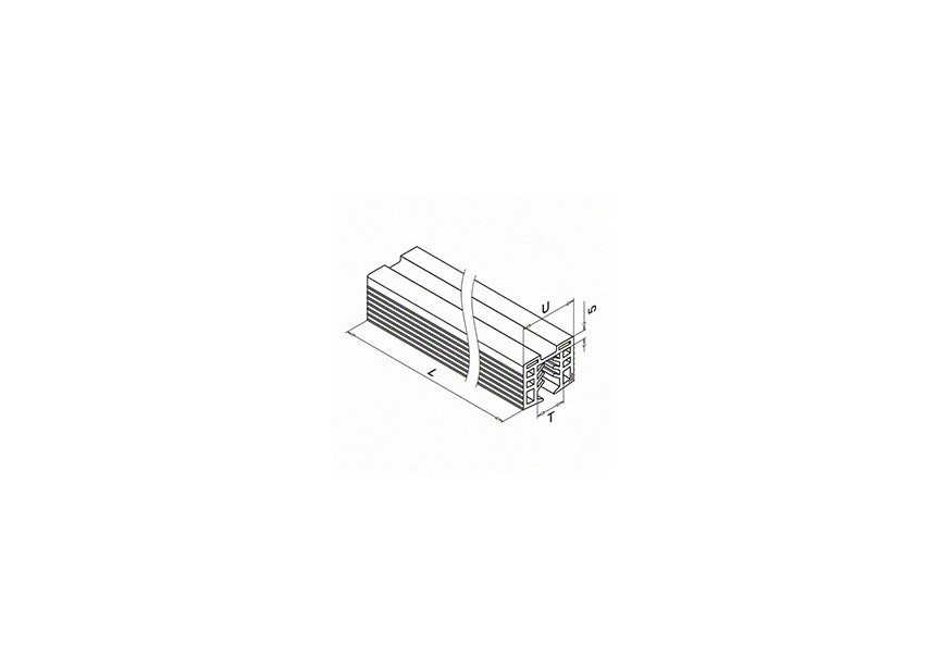 Rubberprofiel voor U-profielbuis, L=5 m, Ø42,4mm