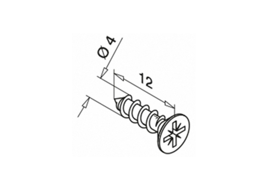 Vis à bois à tête fraisée, empreinte cruciforme